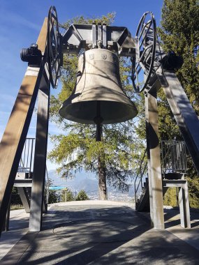 Peace Bell, Friedensglocke, in Mosern, Tyrol, Austria, at Way of St. James Isar Loisach Tiroler Ache Inn clipart