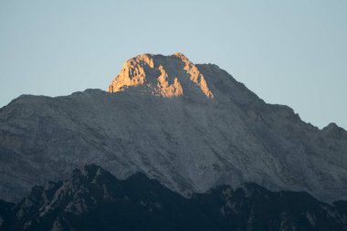 Hiking trail Telfs to Motz in Tyrol, Austria, at Way of St. James Isar Loisach Tiroler Ache In clipart