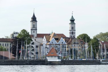 Constance Gölü, Bavyera, Almanya 'da yaz mevsiminde Lindau Limanı