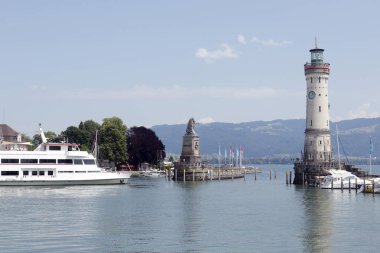 Constance Gölü, Bavyera, Almanya 'da yaz mevsiminde Lindau Limanı