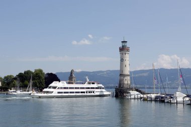 Constance Gölü, Bavyera, Almanya 'da yaz mevsiminde Lindau Limanı