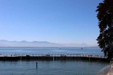 Constance Gölü, Bavyera, Almanya 'da yaz mevsiminde Lindau Limanı