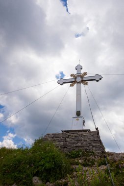 Summit cross of Wallberg mountain, Bavaria, Germany,  in summertime clipart