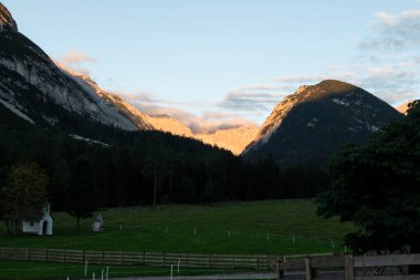 Moeslalm at Karwendel mountains on Karwendel Hohenweg, Austria in autumn clipart