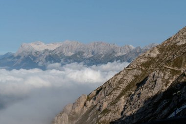 Schneeferner glacier on Zugspitze mountain, from Nordlinger hut, on Karwendel Hohenweg, Austria in autumn clipart