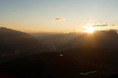 Panoramic view Hohe Munde  from Nordlinger hut on Karwendel Hohenweg, Austria in autumn clipart