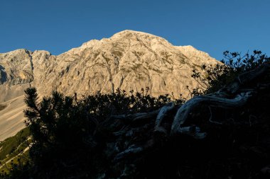 Sunset at Karwendel mountains on Karwendel Hohenweg, Austria in autumn clipart