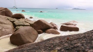 Sinemagraf, Anse Lazio 'da dalgalar, Praslin Adası, Seyşeller
