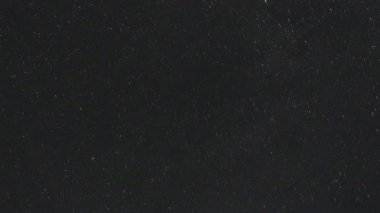 Karanlık bir gökyüzünde dönen yıldızlar ve perseidler zaman atlaması