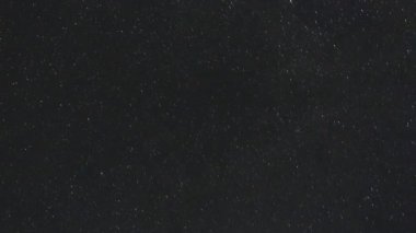 Karanlık bir gökyüzünde dönen yıldızlar ve perseidler zaman atlaması