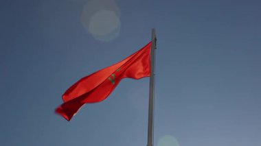 Fas ulusal bayrak bayrak direği üzerinde