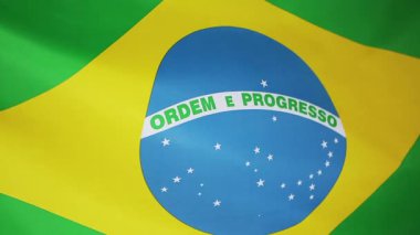 Bir tekstil Brezilya ulusal bayrak closeup    