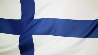Tekstil rüzgarda hareketli Finlandiya bayrağı
