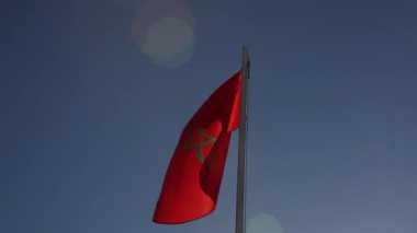 Fas ulusal bayrak bayrak direği üzerinde