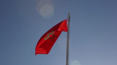 Fas ulusal bayrak bayrak direği üzerinde