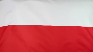 Kumaş rüzgarda hareketli Polonya bayrağı