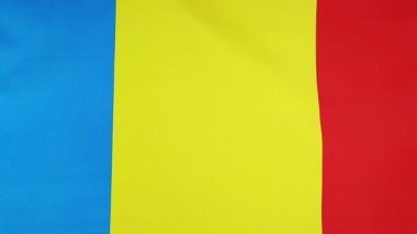 Kumaş rüzgarda hareketli Romanya bayrağı