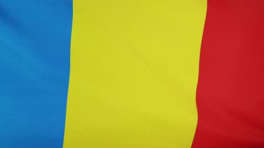 Kumaş rüzgarda hareketli Romanya bayrağı