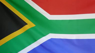 Kumaş ulusal bayrak rüzgarda hareketli, Güney Afrika