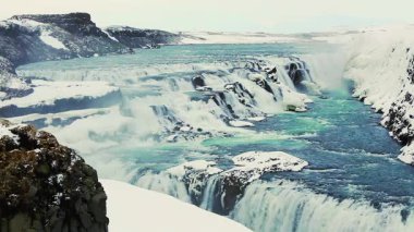 İzlanda 'daki ünlü şelale Gulfoss' a yakın.