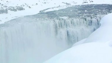 Kuzey Avrupa, İzlanda 'da ünlü şelale Dettifoss' un kapanışı
