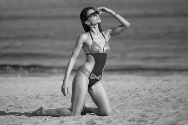 Piękne Kobiety Sexy Bikini Plaży — Zdjęcie stockowe