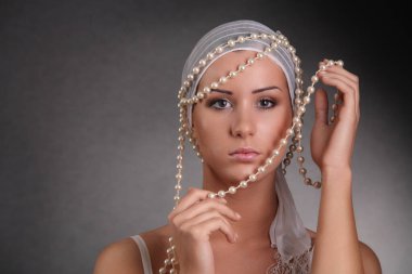 Makyajlı kadın. siyah arkaplan