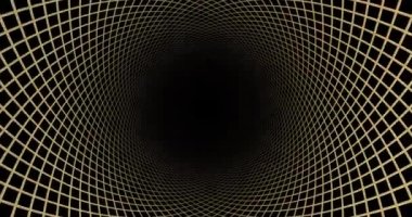 Şebekeden gelen altın tünel kameraya doğru hareket ediyor. 3 Boyutlu Hazırlama