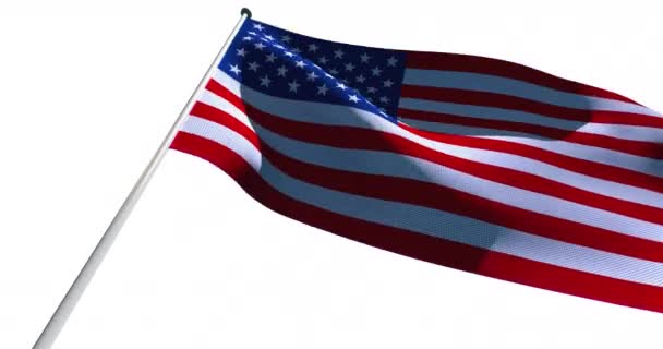 Macha Wietrze Flaga Usa Tekstura Tkaniny Przejrzyste Bakterie Pror 4444 — Wideo stockowe