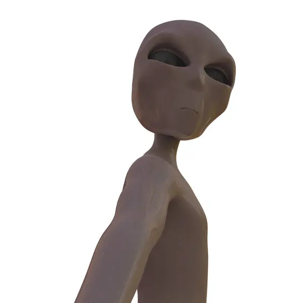 Alien isolated on white background. 3D rendering