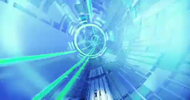 Lecąc Przez Tunel Koncepcja Technologii Przyszłości Internecie Optyka Zapętlone Wideo — Wideo stockowe