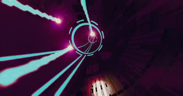 Durch Einen Tunnel Fliegen Das Konzept Der Technologie Der Zukunft — Stockvideo