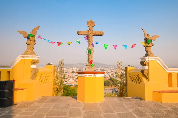 Вид Церкви Чолула Пуэбла Мексика — стоковое фото
