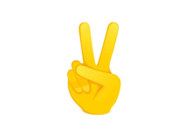 Ícone Mão Vitória Mão Gesto Emoji Vetor Ilustração —  Vetores de Stock