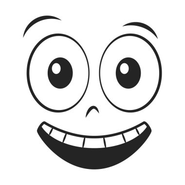 Gülen surat. Gülen ifade vektör illüstrasyonu.