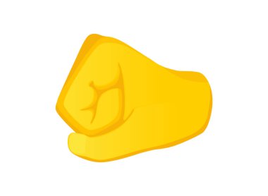 Sol işaret eden sarı yumruk simgesinin dizaynı. El hareketi emoji vektör illüstrasyonu