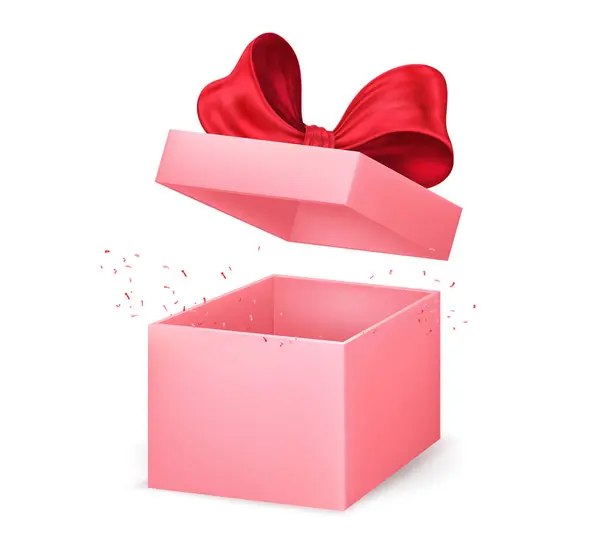 Boîte Cadeau Ouverte Rose Parfait Pour Cadeau Anniversaire Vacances Paquet Illustration De Stock
