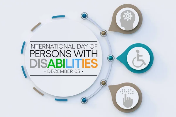 stock image International Day of Persons with Disabilities (IDPD) is celebrated every year on 3 December. to raise awareness of the situation of disabled persons in all aspects of life. 3D Rendering