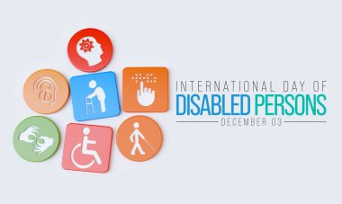 International Day of Persons with Disabilities (IDPD) is celebrated every year on 3 December. to raise awareness of the situation of disabled persons in all aspects of life. 3D Rendering clipart