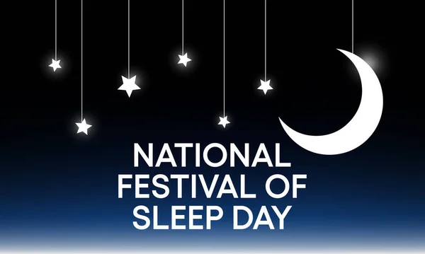 睡眠の祭典は毎年1月3日に行われ 睡眠の祭典と睡眠に関連する重要な問題に対する行動への呼びかけを目的としている ベクターイラスト — ストックベクタ