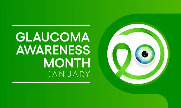 Glaukoma Farkındalık Ayı Ocak Ayında Her Yıl Gözlemlenen Optik Sinirlere — Stok Vektör