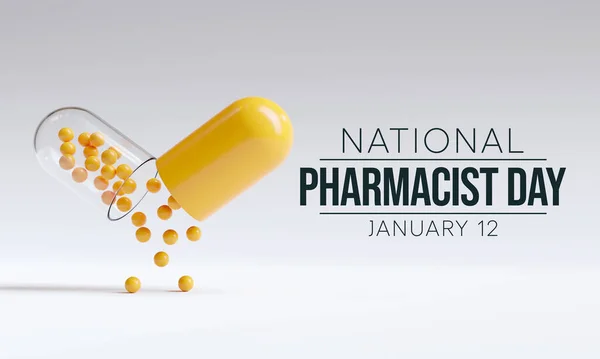 National Pharmacist day is observed every year on 12 January, The day focuses on the importance of pharmacists, and it honors how much they impact our health and well-being. 3D Rendering