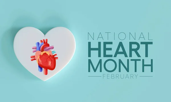 National Heart Month Observed Every Year February Adopt Healthy Lifestyles — Photo
