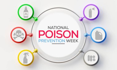 National Poison prevention week (NPPW) is observed every year in March, to highlight the dangers of poisonings for people of all ages. 3D Rendering