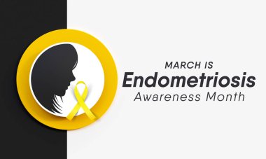 Endometriosis awareness month is observed every year in March, is a painful condition where endometrial tissue grows outside the uterus. 3D Rendering