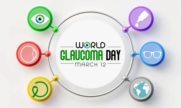 World Glaucoma Day Observed Every Year March Group Eye Conditions — Foto Stock