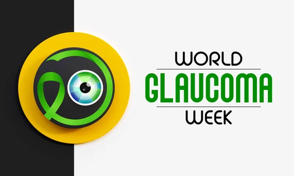 世界緑内障週間は毎年3月に観察されます それは視神経を損傷する眼の条件のグループです その良好な視力のために不可欠である健康 3Dレンダリング — ストック写真