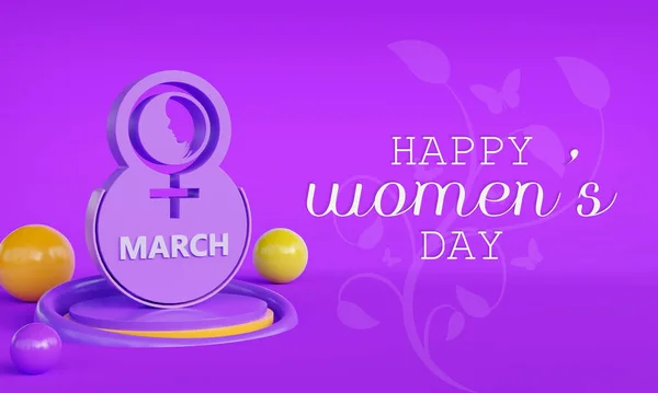 International Women\'s Day is celebrated  on the 8th of March annually around the world. It is a focal point in the movement for women\'s rights. 3D Rendering