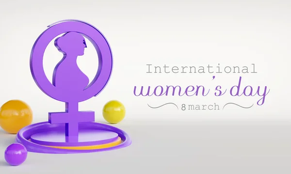 International Women\'s Day is celebrated  on the 8th of March annually around the world. It is a focal point in the movement for women\'s rights. 3D Rendering