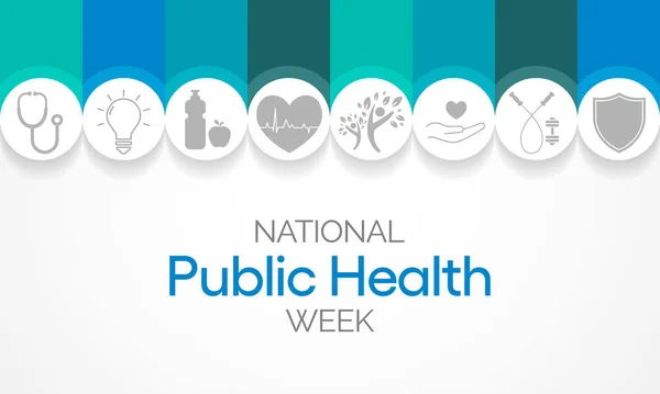 Semana Nacional Salud Pública Observada Cada Año Durante Primera Semana — Vector de stock